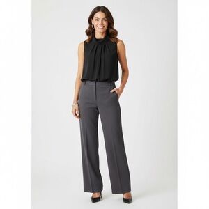 Vince Camuto Black Mock Neck Pleated Sleeveless Blouse Size S